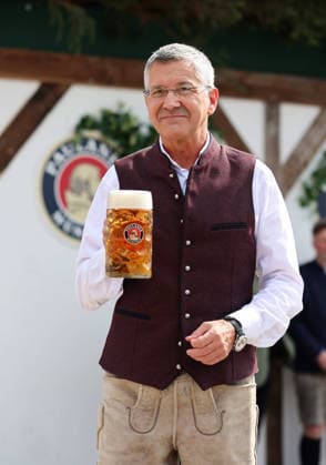 Herbert HAINER, FC Bayern Munich soccer player, on his traditional Oktoberfest visit to the Kaefer Schaenke on September 20, 2026, in Munich, Germany Â