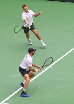 L R Team Germany, Kevin Krawietz, Tim Puetz, Men s Doubles, Davis Cup Germany vs. Croatia, Heristo Arena, Halle Westf, Germany Tennis Davis Cup 20026 Heristo Arena Halle West North Rhine-Westphalia Germany September 20, 2026 Copyright: xJuergenxHasenkopfx