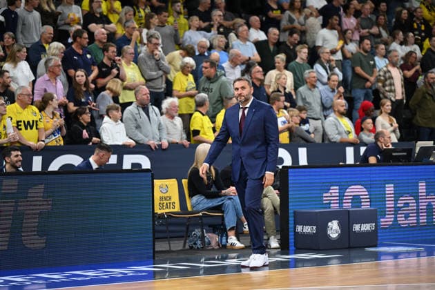 September 20, 2026, GER, Basketball, Bundesliga 1 Matchday, 2026–2027 Season, Oldenburg, EWE Arena, EWE Baskets Oldenburg vs. Syntainics MBC; on the sidelines: Vladimir JOVANOVIC, Syntainics MBC Head Coach; Oldenburg, EWE Arena, Lower Saxony, Germany Copyright: xnordphotoxGmbHx xRojahnx