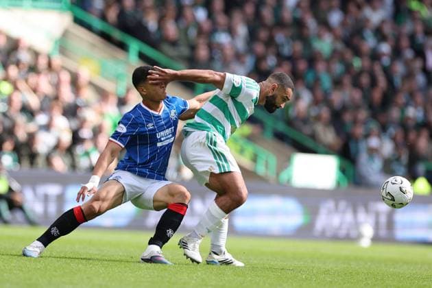 Kevin Kelsy of Rangers battles for the ball with Cameron Carter-Vickers of Celtic during the William Hill Scottish Premiership match at Parkhead, Glasgow. Celtic v Rangers - William Hill Scottish Premiership - Parkhead, Glasgow, Lanarkshire, Scotland, UK - 20 Sep 2026Glasgow Parkhead Lanarkshire United Kingdom  Copyright: xO Rourke RangersxFC Shutterstockx 17159973en