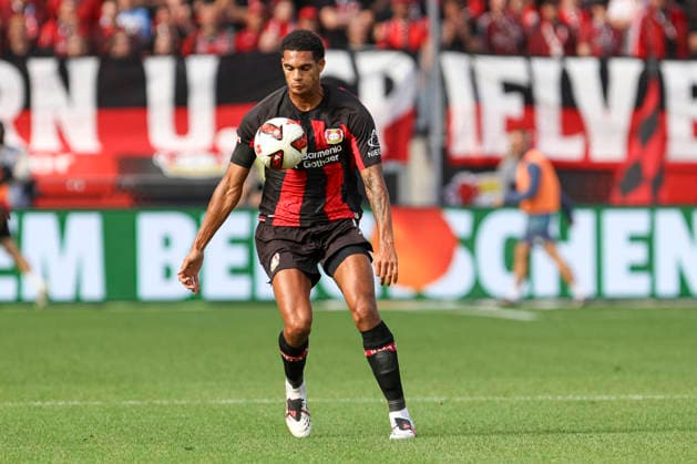 Jarell Quansah of Bayer 04 Leverkusen in action, on the ball, making a solo run during the Bundesliga match between Bayer 04 Leverkusen and RB Leipzig, BayArena on September 20, 2026, in Leverkusen, Germany. Photo by Oliver Kaelke, DeFodi Images. Jarell Quansah of Bayer 04 Leverkusen controls the ball during the Bundesliga match between Bayer 04 Leverkusen and RB Leipzig at BayArena on September 20, 2026 in Leverkusen, Germany. Photo by Oliver Kaelke, DeFodi Images. DFB and DFL regulations prohibit any use of photographs as image sequences and or quasi-video. Photo by Oliver Kaelke, DeFodi Images.
