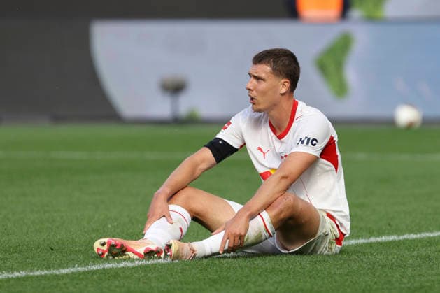 Maxime Esteve of RB Leipzig is on the ground, looking dejected during the Bundesliga match between Bayer 04 Leverkusen and RB Leipzig, BayArena on September 20, 2026, in Leverkusen, Germany. Photo by Oliver Kaelke, DeFodi Images. Maxime Esteve of RB Leipzig is on the ground, looking dejected during the Bundesliga match between Bayer 04 Leverkusen and RB Leipzig at BayArena on September 20, 2026 in Leverkusen, Germany. Photo by Oliver Kaelke, DeFodi Images. DFB and DFL regulations prohibit any use of photographs as image sequences and or quasi-video. Photo by Oliver Kaelke, DeFodi Images