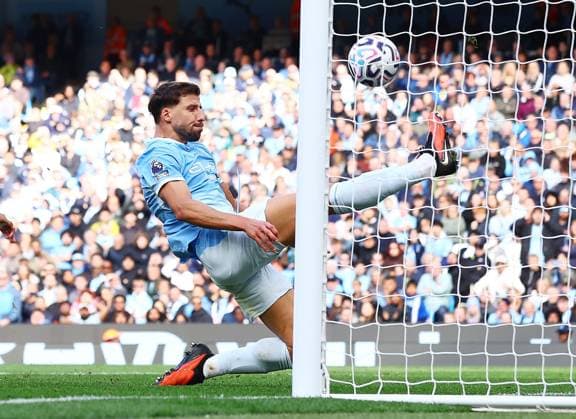 Ruben Dias of Manchester City makes a goal line clearance Manchester City v Sunderland, Premier League, Football, Etihad Stadium, Manchester, UK - 20 Sep 2026Manchester Etihad Stadium United Kingdom EDITORIAL USE ONLY No use with unauthorised audio, video, data, fixture lists, club league logos or live services. Online in-match use limited to 120 images, no video emulation. No use in betting, games or single club league player publications. Copyright: xMattxWest Shutterstockx 17160119ao