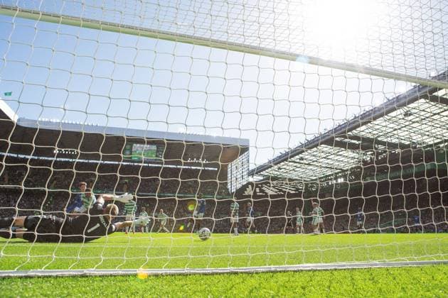 Ryan Naderi of Rangers scores past Celtic goalkeeper Viljami Sinisalo during the William Hill Scottish Premiership match at Parkhead, Glasgow. Celtic v Rangers - William Hill Scottish Premiership - Parkhead, Glasgow, Lanarkshire, Scotland, UK - 20 Sep 2026Glasgow Parkhead Lanarkshire United Kingdom  Copyright: xO Rourke RangersxFC Shutterstockx 17159973fl