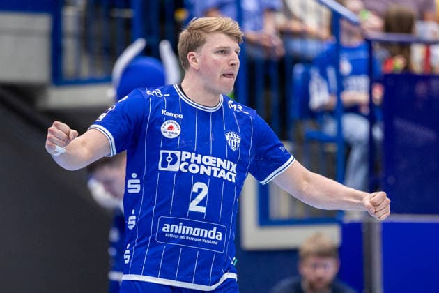 Lukas Hutecek, TBV Lemgo Lippe, 02 celebrates GER, TBV Lemgo Lippe vs. HC Erlangen, Handball, 1st Bundesliga, Matchday 5, 2026–2027 season, September 20, 2026, GER, TBV Lemgo Lippe vs. HC Erlangen, Handball, 1st Bundesliga, Matchday 5, 2026–2027 season, September 20, 2026, Lemgo Copyright: xEibner-Pressefoto JanxRollingerx EP_JSK