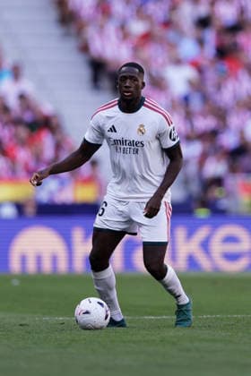 Ibrahima Konate of Real Madrid CF controls the ball during the LaLiga EA Sports match between Club Atlético de Madrid and Real Madrid CF at Riyadh Air Metropolitano on September 20, 2026, in Madrid, Spain. Photo by Manu Reino, DeFodi Images