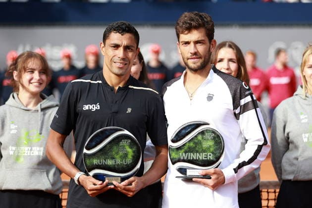SZCZECIN, 20.09.2026 TURNIEJ TENISA ZIEMNEGO ATP, Tennis Herren CHALLENGER - ATP CHALLENGER INVEST IN SZCZECIN OPEN 2026 NZ THIAGO MONTEIRO FINALISTA I NIKOLAS SANCHEZ IZQUIERDO ZWYCIEZCA TURNIEJU THIAGO MONTEIRO RUNNER-UP AND NIKOLAS SANCHEZ IZQUIERDO WINNER OF THE TOURNAMENT FOT. KRZYSZTOF CICHOMSKI NEWSPIX.PL --- newspix.pl 