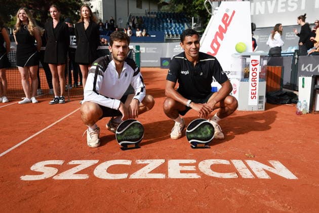 SZCZECIN, 20.09.2026 TURNIEJ TENISA ZIEMNEGO ATP, Tennis Herren CHALLENGER - ATP CHALLENGER INVEST IN SZCZECIN OPEN 2026 NZ NIKOLAS SANCHEZ IZQUIERDO ZWYCIEZCA TURNIEJU I THIAGO MONTEIRO FINALISTA TURNIEJU NIKOLAS SANCHEZ IZQUIERDO WINNER AND THIAGO MONTEIRO RUNNER-UP OF THE TOURNAMENT FOT. KRZYSZTOF CICHOMSKI NEWSPIX.PL --- newspix.pl 