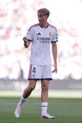 Dean Huijsen of Real Madrid CF gestures during the LaLiga EA Sports match between Club Atlético de Madrid and Real Madrid CF at Riyadh Air Metropolitano on September 20, 2026, in Madrid, Spain. Photo by Manu Reino, DeFodi Images