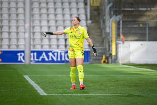 Soccer, Google Pixel Women s Bundesliga, Matchday 5, 2026–2027, SC Freiburg vs. Bayer 04 Leverkusen, September 20, 2026, Dreisamstadion, Freiburg, Rafaela Borggräfe (Rafaela Borggraefe) of Bayer 04 Leverkusen, 12 Freiburg Dreisamstadion, Baden-Württemberg, Germany Copyright: xFINLEYxMÖRCHx