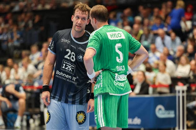 Interview with Tom Bergner (Bergischer HC 28) and Max Darj (Füchse Berlin 05 GER), Bergischer HC vs. Füchse Berlin, Handball, Opel Handball Bundesliga, Matchday 5, 2026–2027 Season, September 20, 2026 GER, Bergischer HC vs. Füchse Berlin, Handball, Opel Handball Bundesliga, Matchday 5, 2026–2027 season, September 20, 2026 Düsseldorf Copyright: xEibner-Pressefoto ThomasxStoeckex EP_TSR