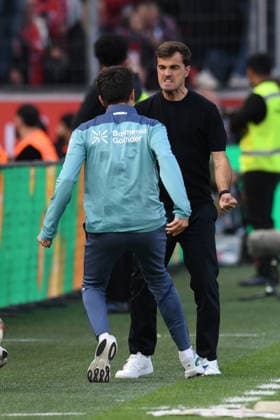 Coach Carles Martinez of Bayer 04 Leverkusen celebrates the goal that makes it 2–0 GER, Bayer 04 Leverkusen vs. RB Leipzig, Soccer, Bundesliga, Matchday 4, 2026–2027 season, September 20, 2026 DFL regulations prohibit any use of photographs as image sequences and or quasi-video, Bayer 04 Leverkusen vs. RB Leipzig, Soccer, Bundesliga, Matchday 4, 2026–2027 season, September 20, 2026, Leverkusen Copyright: xEibner-Pressefoto ThomasxThienelx EP_TTL