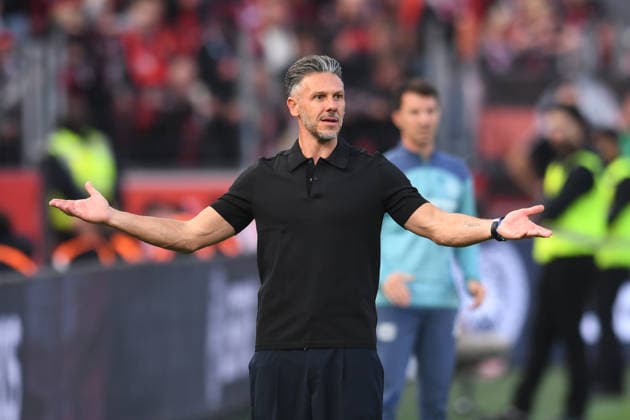 Coach Martin Demichelis of RB Leipzig at a loss, GER, Bayer 04 Leverkusen vs. RB Leipzig, Soccer, Bundesliga, Matchday 4, 2026–2027 Season, September 20, 2026 DFL regulations prohibit any use of photographs as image sequences and or quasi-video GER, Bayer 04 Leverkusen vs. RB Leipzig, Soccer, Bundesliga, Matchday 4, 2026–2027 season, September 20, 2026, Leverkusen Copyright: xEibner-Pressefoto ThomasxThienelx EP_TTL