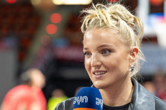 Anne Kamphausen, DYN basketball commentator, FC Bayern Basketball, BMA365 Bamberg Baskets, BBL, Matchday 1, September 20, 2026, Munich, Bavaria, Germany Copyright: xkolbert-press UlrichxGamelx