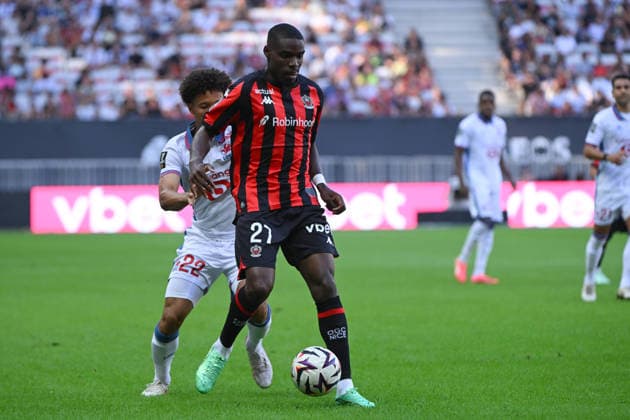 FOOTBALL : OGCN VS LOSC - Ligue 1 McDonald s - 20 09 2026 Niels Nkounkou (OGCN) - Ligue 1 McDonald™s match between OGC Nice and LOSC on September 20, 2026 at the Allianz Riviera Stadium in Nice. NiceFrance  Copyright: xWilliamxCannarellax