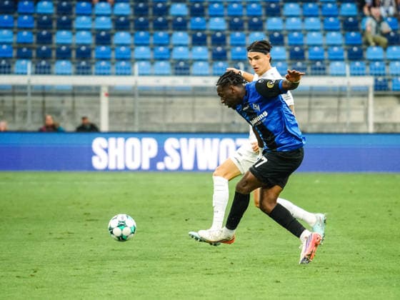 September 20, 2026, xwppx, Soccer 3rd Division, SV Waldhof Mannheim vs. Preußen Münster – Shot on goal by Owono Darnell Keumo, SV Waldhof Mannheim
