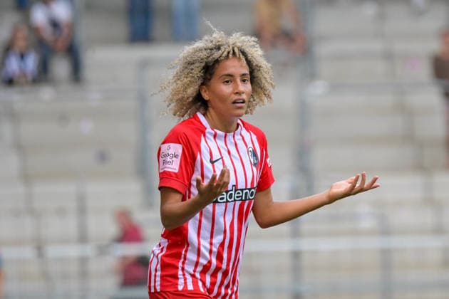 Amira Arfaoui, SC Freiburg Women, 17, showing emotion (GER), SC Freiburg vs. Bayer 04 Leverkusen, Women s Soccer, Bundesliga, Matchday 5, 2026–2027 Season, September 20, 2026 DFB regulations prohibit any use of photographs as image sequences and or quasi-video GER, SC Freiburg vs. Bayer 04 Leverkusen, Women’s Soccer, Bundesliga, Matchday 5, 2026–2027 Season, September 20, 2026, Freiburg Copyright: xEibner-Pressefotox EP_THS