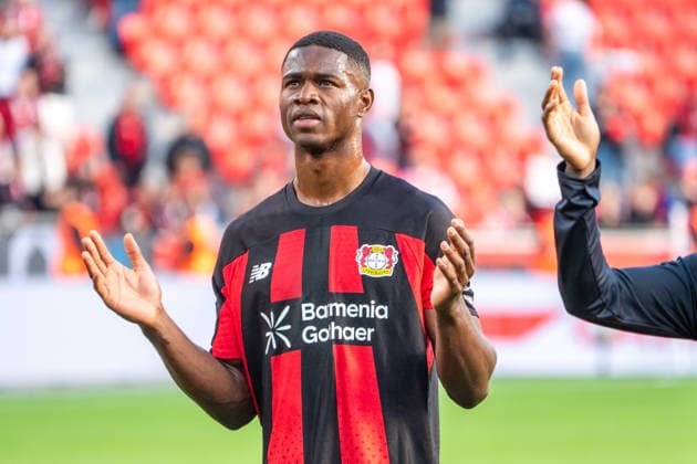 Germany 1 Bundesliga 2026–2027, Matchday 4, Bayer 04 Leverkusen vs. RB Leipzig, Saturday, September 20, 2026, BayArena Stadium, Leverkusen, North Rhine-Westphalia, Christian Kofane, Bayer 04 Leverkusen, 35, joy, emotions, cheering, victory celebration, reaction, Leverkusen, BayArena Stadium, Leverkusen, Germany Copyright: xOrhanxHabashx