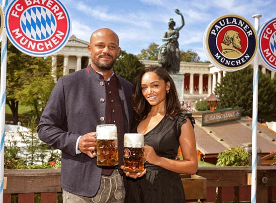 September 20, 2026, Soccer: 2026–2027 Bundesliga 1, FC Bayern Munich, The team at Oktoberfest at the Käfer Schänke. Pool photo (from left): Coach Vincent Kompany of FC Bayern Munich with his wife, Carla Kompany