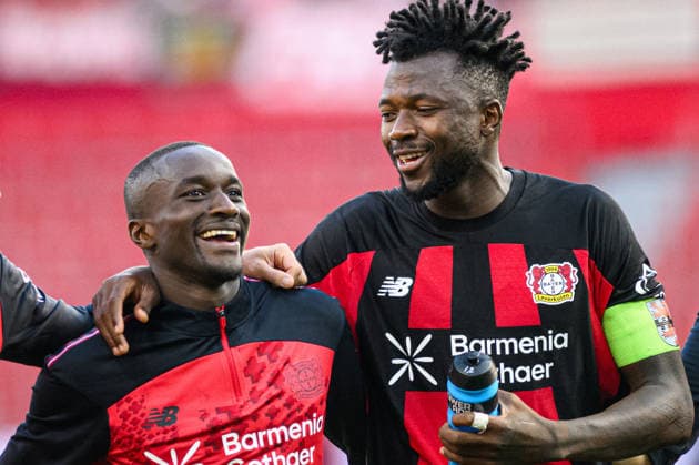 LEVERKUSEN, GERMANY - 20 SEPTEMBER, 2026: Moussa Diaby, Edmond Tapsoba - The Bundesliga match Bayer 04 Leverkusen vs. RB Leipzig at BayArena.  Copyright: xVitaliixKliuievx