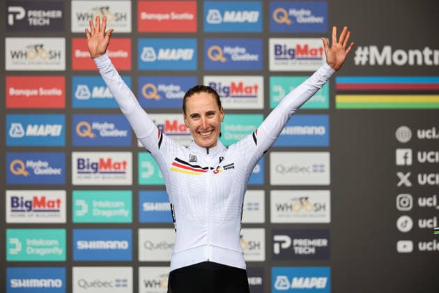 2026 UCI Road World Championships Picture by Alex Whitehead SWpix.com - 20 09 2026 - Cycling - 2026 UCI Road World Championships - MontrÃ al, Canada - Women Elite Individual Time Trial (ITT) - Franziska Koch (Germany) Bronze Medalist MontrÃ al Avenue du Parc Canada Copyright: x xSWpix.comx(t axPhotographyxHubxLtd)xAlexxWhitehead SWpix.comx SWP-3521-0221