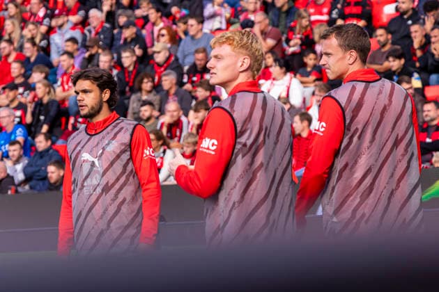 September 20, 2026, Soccer, Matchday 4 of the 1. Bundesliga, Bayer 04 Leverkusen vs. RB Leipzig; Max Finkgräfe (RB Leipzig), Nicolas Seiwald (RB Leipzig), Lukas Klostermann (RB Leipzig); Leverkusen, BayArena, North Rhine-Westphalia, Germany; xRHR PHOTO DEx Copyright: DennisxEwert RHR-FOTOx RHR-FOTO DE