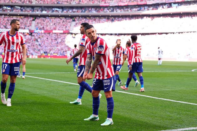 September 20, 2026, Madrid, Madrid, Spain: Alejandro Grimaldo of Atletico de Madrid celebrates after scoring his team s first goal during the Spanish League, LaLiga EA Sports, football match played between Atletico de Madrid and Real Madrid CF at Riyadh Air Metropolitano stadium on September 20, 2026, in Madrid, Spain. Atletico De Madrid V Real Madrid CF - LaLiga EA Sports  - ZUMAa181 20260920_zaa_a181_176 Copyright: xDennisxAgyemanx