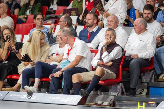 Uli Hoeness, member of the supervisory board of FC Bayern München e.V. and honorary president of FC Bayern; club president Herbert Hainer, FC Bayern München; 1 Vice President, Prof. Dr. Dieter Mayer of FC Bayern Munich; Matthias Sammer, soccer executive, FC Bayern Basketball BMA365 Bamberg Baskets, BBL, Matchday 1, September 20, 2026, Munich, Bavaria, Germany Copyright: xkolbert-press UlrichxGamelx