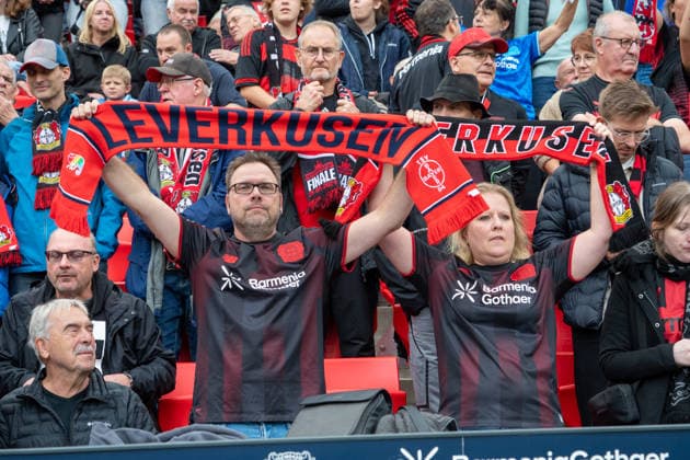 Germany 1 Bundesliga 2026–2027, Matchday 4, Bayer 04 Leverkusen vs. RB Leipzig, Saturday, September 20, 2026, BayArena Stadium, Leverkusen, North Rhine-Westphalia, Leverkusen fans, ultras, scarves, flags, facial expressions, emotions, Leverkusen, BayArena Stadium, Leverkusen, Germany Copyright: xOrhanxHabashx