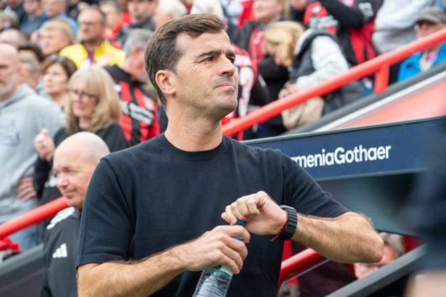 Germany 1 Bundesliga 2026–2027, Matchday 4, Bayer 04 Leverkusen vs. RB Leipzig, Saturday, September 20, 2026, BayArena Stadium, Leverkusen, North Rhine-Westphalia, Carles Martinez, Head Coach, Bayer 04 Leverkusen, facial expression, emotions, Leverkusen, BayArena Stadium, Leverkusen, Germany Copyright: xOrhanxHabashx