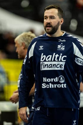 Opel HBL SG Flensburg Handewitt vs. Handball Club Hamburg, September 20, 2026: Benjamin Buric, No. 01, of SG Flensburg Handewitt during the warm-up for the Opel HBL match between SG Flensburg Handewitt and Handball Club Hamburg at the GGW Arena on September 20, 2026 Copyright: xBEAUTIFULxSPORTS MarioxM.xKobergx