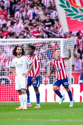 September 20, 2026, Madrid, Madrid, Spain: Alejandro Grimaldo of Atletico de Madrid celebrates a goal during the Spanish League, LaLiga EA Sports, football match played between Atletico de Madrid and Real Madrid CF at Riyadh Air Metropolitano stadium on September 20, 2026, in Madrid, Spain. Madrid Spain - ZUMAa181 20260920_zaa_a181_154 Copyright: xOscarxJ.xBarrosox