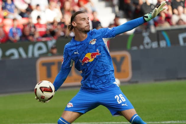 Leverkusen Soccer, Bundesliga Season 2026–2027: Bayer 04 Leverkusen vs. RB Leipzig, September 20, 2026, BayArena, Leverkusen; Maarten Vandevoordt, Goalkeeper, RB Leipzig, Action, Still Image