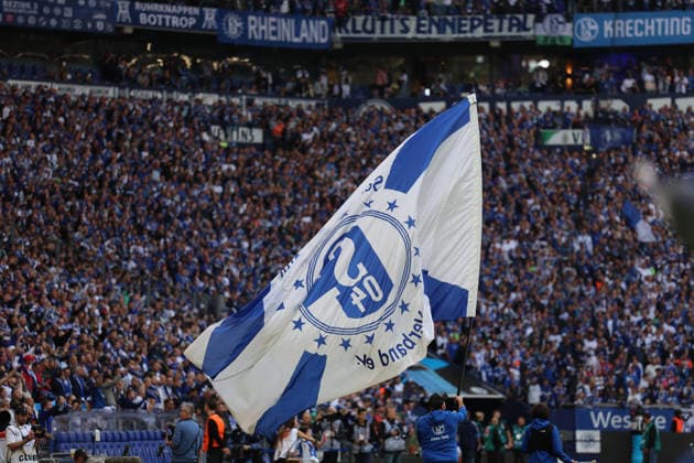 Gelsenkirchen, Germany September 20, 2026 1. Bundesliga 2026–2027 Matchday 4 FC Schalke 04 vs. SV Elversberg Pictured: S04 fan banner in front of the North Stand DFB and DFL regulations prohibit any use of photographs as image sequences and or quasi-video Veltins Arena North Rhine-Westphalia Westphalia Copyright: xFotostandx xFWMEDIAx