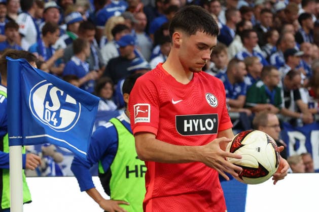 September 20, 2026, xrekx, Soccer, Bundesliga 1, FC Schalke 04 vs. SV Elversberg, Felix Keidel, SV 07 Elversberg. DFL and DFB regulations prohibit any use of photographs as image sequences and or quasi-video. Gelsenkirchen