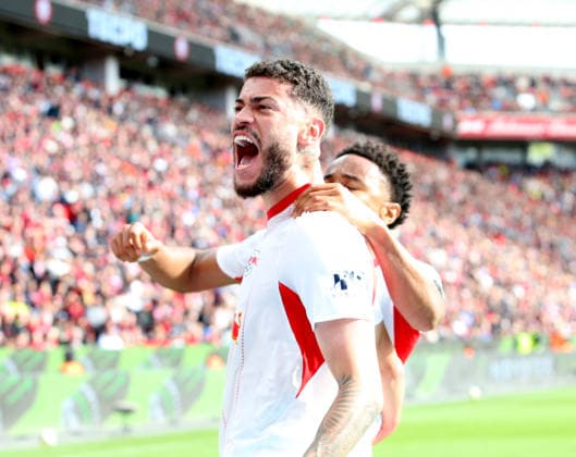 September 20, 2026 Soccer GER 2026–2027 Season 1 Bundesliga Matchday 4 Bayer 04 Leverkusen vs. RB Leipzig Romulo (40 RBL) and goal scorer Christopher Nkunku (28 RBL) celebrated too soon—the goal was disallowed DFL regulations prohibit any use of photographs as image sequences and or quasi-video. 1 Soccer Bundesliga September 20, 2026 Soccer GER Season 2026–2027 1. Bundesliga Matchday 4 Bayer 04 Leverkusen vs. RB Leipzig