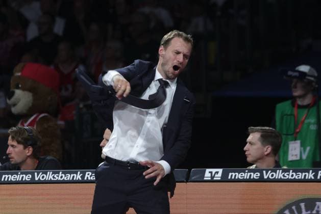 FCBB Coach Anton GAVEL Fumes: Basketball, Bundesliga, Bayern Munich vs. Bamberg Baskets, on September 20, 2026, in Munich, Germany. Source: Copyright Credit Oryk HAIST xx