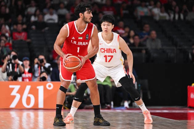 Iran v China - 20th Asian Games Aichi-Nagoya NAGOYA, JAPAN - SEPTEMBER 20: ZHAO Jiayi 17 of China competes with GIRGOORIAN Piter 1 of Iran during the Basketball Men s Bronze Medal match between Team Iran and Team China on day one of the 20th Asian Games Aichi-Nagoya at Aichi International Arena on September 20, 2026 in Nagoya, Aichi, Japan. Stringer Anadolu Nagoya Japan. Editorial use only. Please get in touch for any other usage.  Copyright: x2026xAnadoluxStringerx