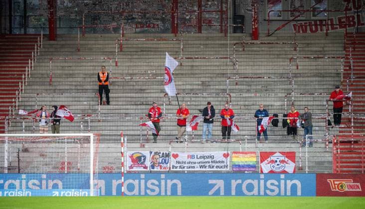 Soccer, Women s League, 2026–2027 Season, Google Pixel Women s Bundesliga Matchday 5, 1. FC Union Berlin vs. RB Leipzig, away section with 10 RB fans, September 20, 2026, Copyright: xMatthiasxKochx