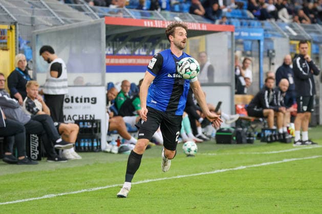 Lukas Klünter, SV Waldhof Mannheim, 24, Soccer 3rd Division, Matchday 7, SV Waldhof Mannheim vs. SC Preußen Münster on September 20, 2026, at Carl Benz Stadium in Mannheim, Germany, 2026, Franz Reindel, Mannheim, Carl Benz Stadium, Germany Copyright: xFranzxReindelx