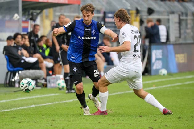 Lukas Klünter, SV Waldhof Mannheim, 24, Ryan Nils Johansson, SC Preußen Münster, 20. Soccer 3. Liga, Matchday 7, SV Waldhof Mannheim vs. SC Preußen Münster on September 20, 2026, at Carl Benz Stadium in Mannheim, Germany, 2026. Franz Reindel, Mannheim, Carl Benz Stadium, Germany Copyright: xFranzxReindelx