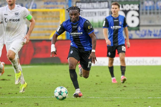 Darnell Keumo, SV Waldhof Mannheim, 17, Soccer 3rd Division, Matchday 7, SV Waldhof Mannheim vs. SC Preußen Münster on September 20, 2026, at Carl Benz Stadium in Mannheim, Germany, 2026, Franz Reindel, Mannheim, Carl Benz Stadium, Germany Copyright: xFranzxReindelx