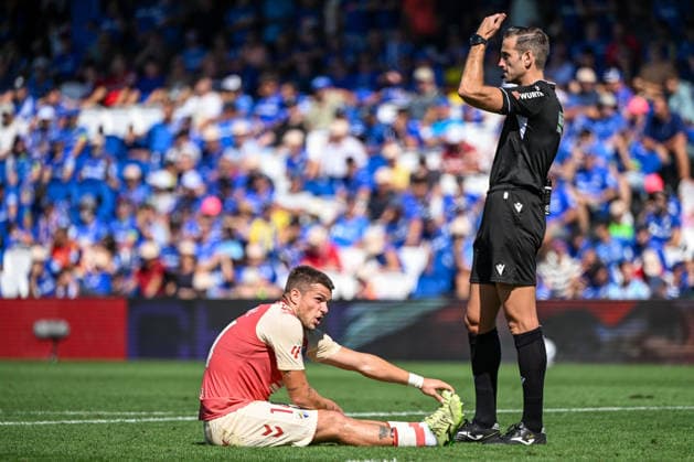 Getafe CF v Malaga CF - LaLiga EA Sports 2026 27 Rafa Rodriguez of Malaga lies injured during the LaLiga regular season Round 7 match against Getafe at the Coliseum in Getafe, Madrid, Spain, on September 20, 2026. Getafe Madrid Spain  Copyright: xShengxChengx originalFilename:cheng-laliga7g260920_np5nG.jpg