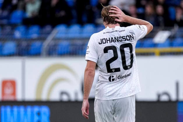 Ryan Johansson Münster, 20, player for SC Preußen Münster, single image, single photo, action, looking disappointed, disappointment, frustration, pessimistic, September 20, 2026, Mannheim, Germany, soccer, 3. Liga, SV Waldhof Mannheim vs. SC Preußen Münster, DFB and DFL regulations prohibit any use of photographs as image sequences and or quasi-video xozx