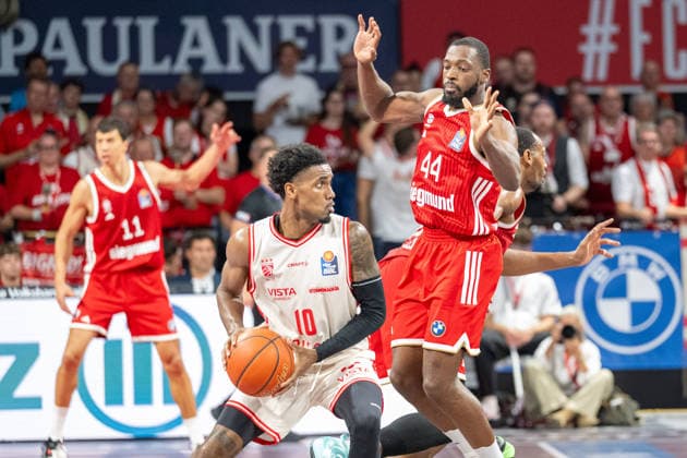 Mylik Wilson 10 BMA365 Bamberg Baskets, Kamar Baldwin 44 FC Bayern Basketball, FC Bayern Basketball BMA365 Bamberg Baskets, BBL, Matchday 1, September 20, 2026, Munich, Bavaria, Germany Copyright: xkolbert-press UlrichxGamelx