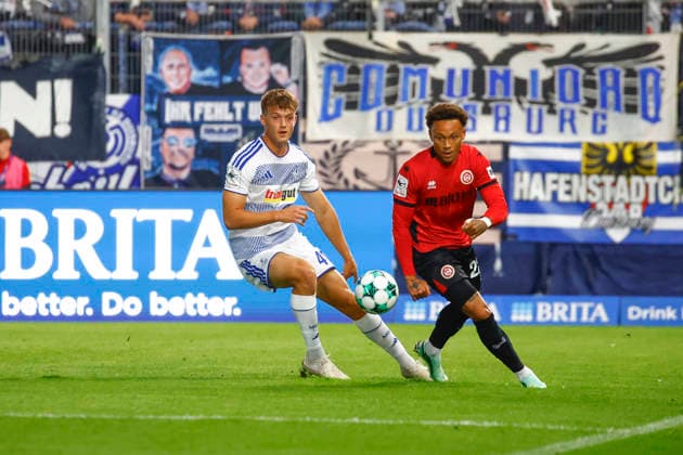 September 20, 2026, xavx, Soccer 3rd Division, SV Wehen Wiesbaden vs. MSV Duisburg, Ben Schlicke (MSV Duisburg), Roberto Massimo (SV Wehen Wiesbaden), Wiesbaden