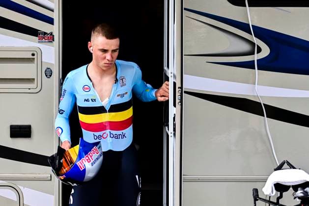 UCI 2026 Road World Championship, WM, Weltmeisterschaft Montreal 20 09 2026 MONTREAL, CANADA - SEPTEMBER 20 : Evenepoel Remco of Belgium warming up during the Men Elite Individual Time Trial of the 2026 UCI Road World Championships 93th edition an UCI World Championships cycling race of XX km with start in Montreal and finish in Montreal on September 20, 2026 in Montreal, Canada, 20 09 2026 Montreal Canada  Copyright: xPeterxDexVoechtx