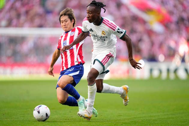 Atletico de Madrid v Real Madrid - LaLiga EA Sports 2026 27 Yan Diomande right winger of Real Madrid and Cote d Ivoire and Kang-in Lee attacking midfield of Atletico de Madrid and Korea, South compete for the ball during the LaLiga EA Sports 2026 27 match between Atletico de Madrid and Real Madrid at Riyadh Air Metropolitano on September 20, 2026 in Madrid, Spain. Madrid Spain  Copyright: xJosexBretonx originalFilename:bretonhernandez-atletico260920_npA4o.jpg