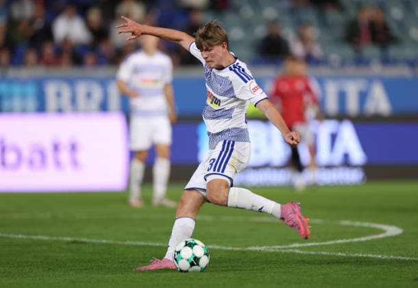 September 20, 2026, Soccer 3rd Division, SV Wehen Wiesbaden vs. MSV Duisburg, from left, Goal scored, scores a goal, Goal making it 0–3 by Frederik Christensen, MSV Duisburg. DFL and DFB regulations prohibit any use of photographs as image sequences and or quasi-video. xdcx Copyright: HMBxMedia Claus