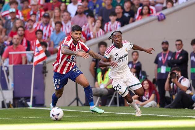 September 20, 2026, Madrid, Spain: Cuti Romero (Atletico Madrid) and Yan Diomande (Real Madrid CF) are seen in action during the LaLiga EA SPORTS 2026 2027 match between Atletico Madrid and Real Madrid CF..Final score: Atletico Madrid 2-1 Real Madrid CF. Madrid Spain - ZUMAs197 20260920_aaa_s197_230 Copyright: xFedericoxTitonex